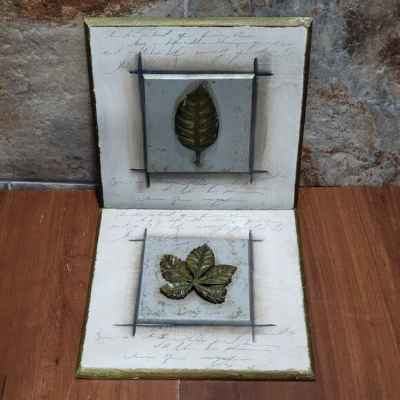 Ceramic Leaf Wall Decor Set of 2 Hanging Wall Art - Picture 11 of 12